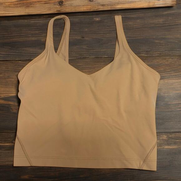 lululemon‎ Womens Tank Top Sz 4 Align Tan Cafe au Lait Pecan Padded - Picture 2 of 6